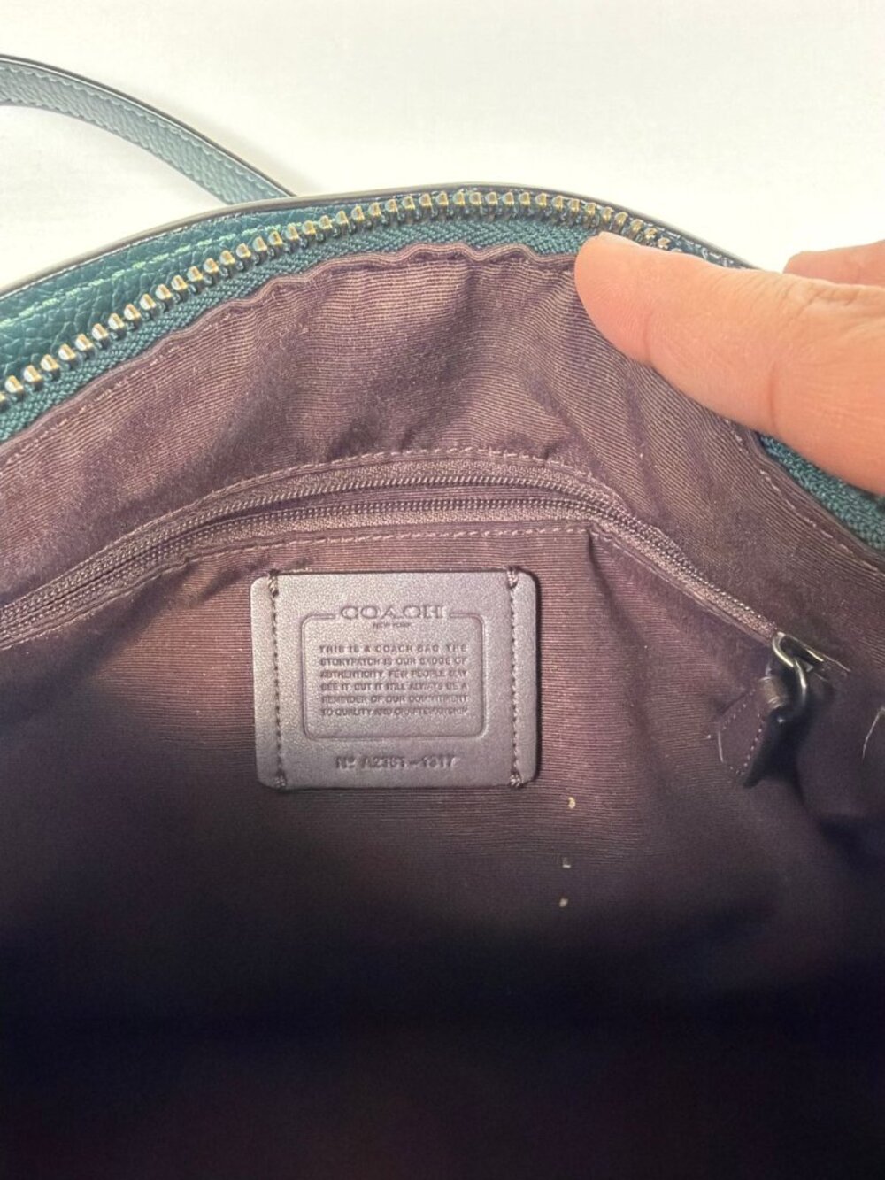 COACH Brooke Carryall 28 Amazon Green Pebble Leather Crossbody Handbag L2161 - Picture 9 of 11